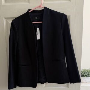 J. Crew Black Collarless Tailored Blazer